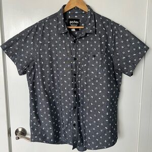 Harry Potter button-down collar, short sleeve, size XL, navy blue